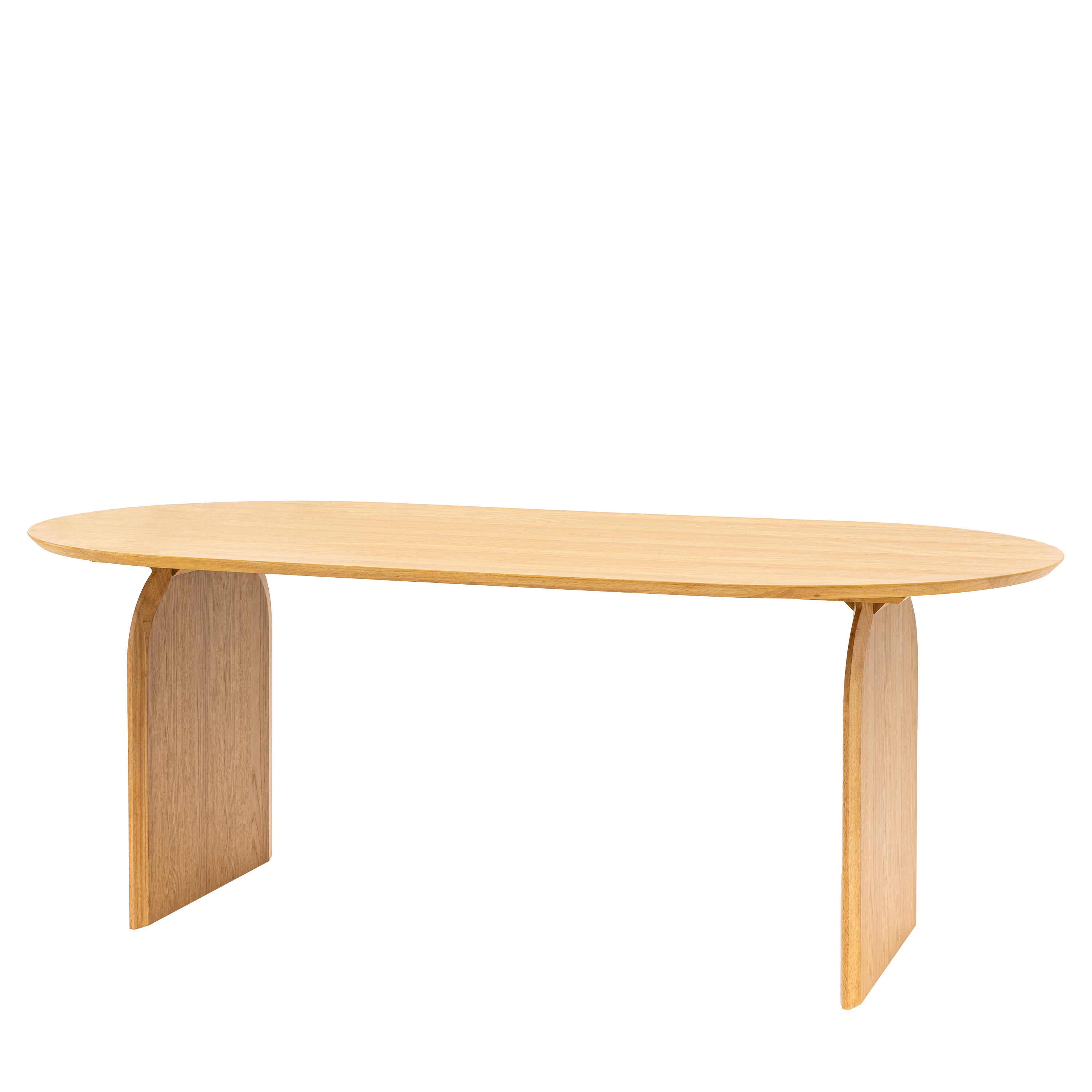 Sirena Carved Natural Oak Wood Oval Dining Table | 6 Seater